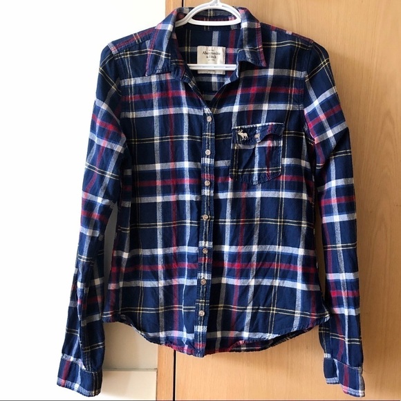 ABERCROMBIE & FITCH FLANNEL BUTTON DOWN SHIRT - M - Picture 2 of 7